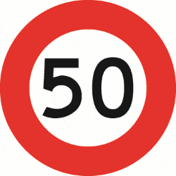 50kmh speed limit sign New Zealand