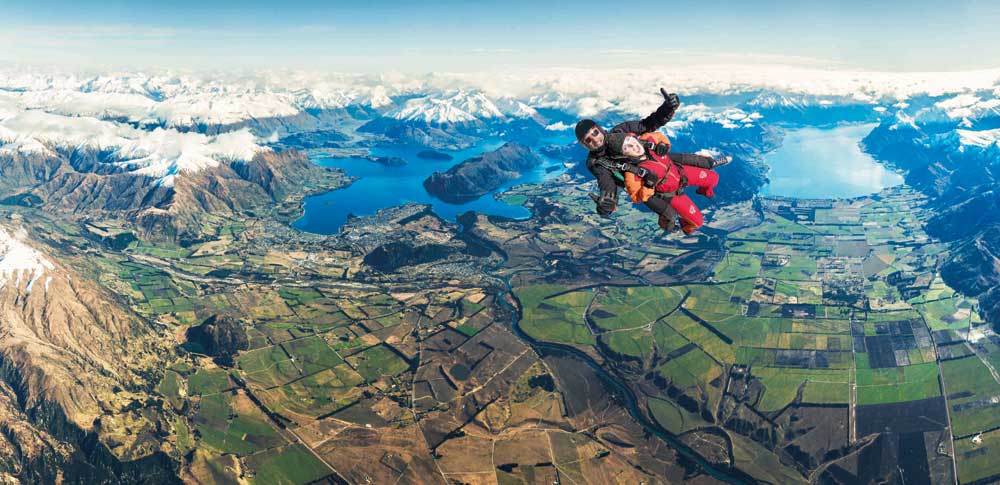 Skydive Wanaka offers a unique view of spectacular scenery and a great offer from Pegasus Rental Cars