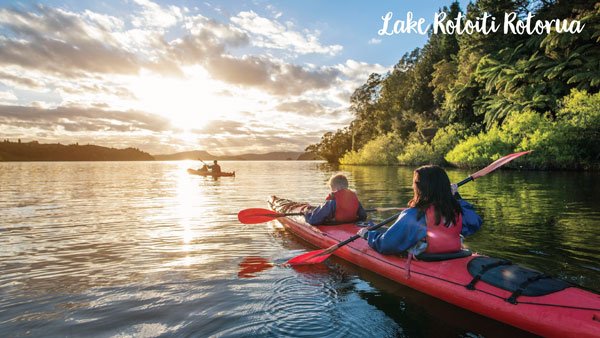 Kayakers exploring Lake Rotoiti