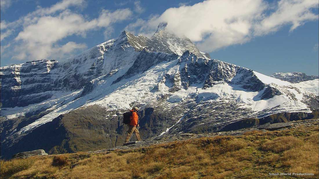 Hiker at Mount Aspiring in Lake Wanaka