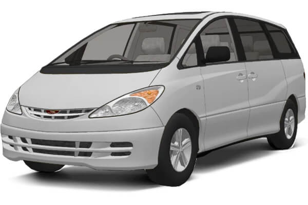 White Toyota Estima 8-Seater People Mover.