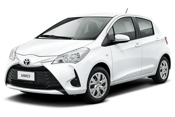 White Toyota Yaris.