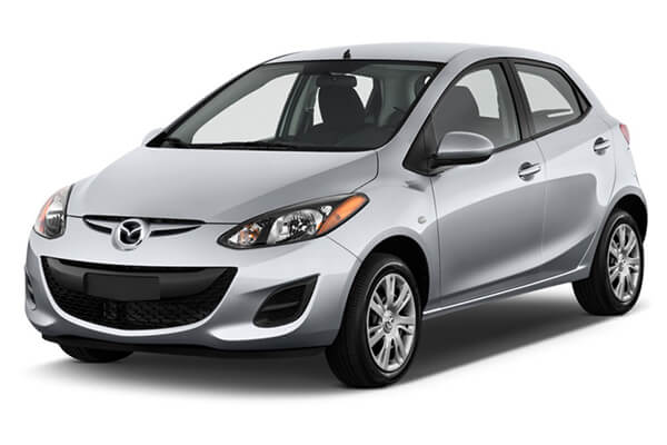 Silver Mazda Demio.