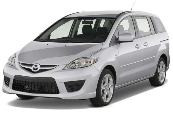 Silver Mazda Premacy.
