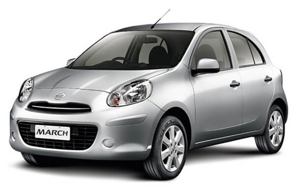 Silver Nissan March.