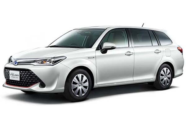 White Toyota Fielder.
