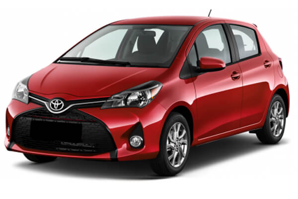 Red Toyota Vitz.