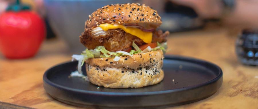 Delicious handmade burger found in Dunedin.
