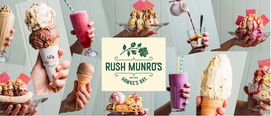 amazing colourful selection of ice cream deserts