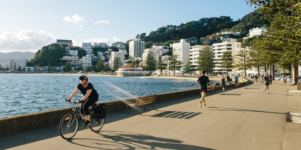 Wellington waterfront on a beautiful sunny afternoon.